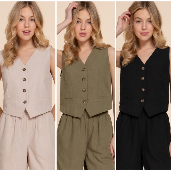 LAST ONE❗️Gorgeous Black 2-Piece Vest And Pants Set - Picture 7 of 10